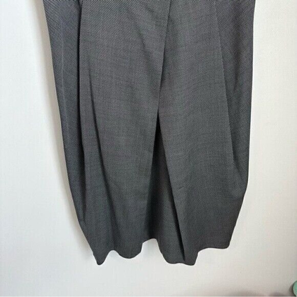 Giorgio Armani Collezioni Italy Wool Silk Blend Gray Cap Sleeve Dress Sz 8 $1049 - Picture 5 of 11